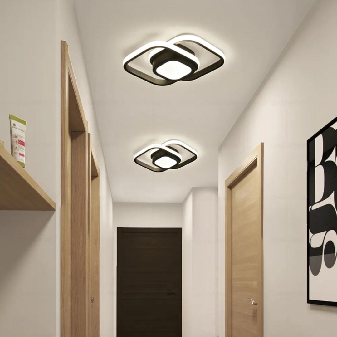 Luminária de Teto LED Plafon Sobrepor Moderna 36W 4000K - Preto Fria Casa Elège