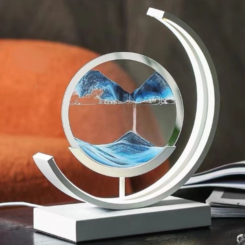 Luminária de Mesa Ampulheta em LED com Imagens Relaxantes - Casa Elège