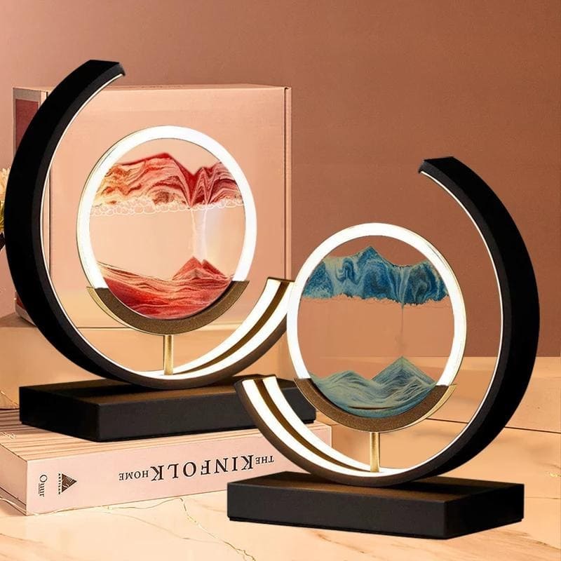 Luminária de Mesa Ampulheta em LED com Imagens Relaxantes - Casa Elège