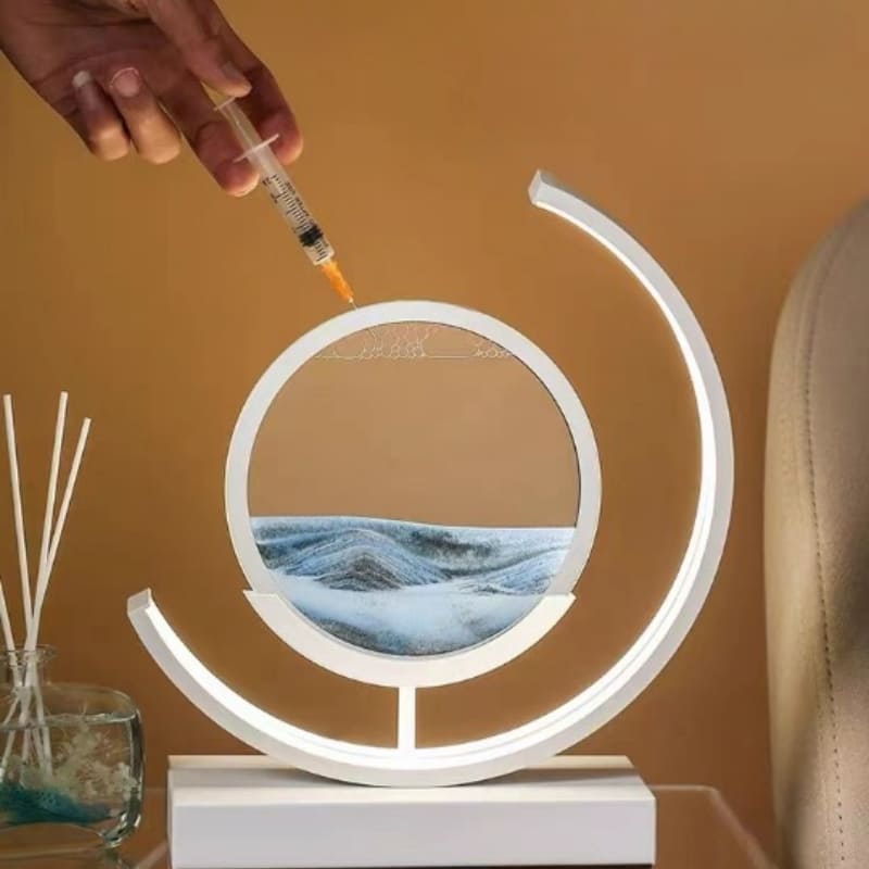 Luminária de Mesa Ampulheta em LED com Imagens Relaxantes - Casa Elège