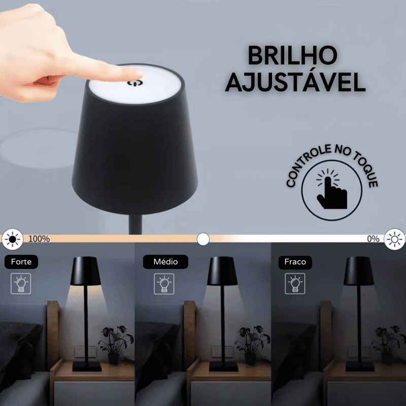 Luminária de Mesa LED Recarregável USB Minimalista Portátil - Casa Elège