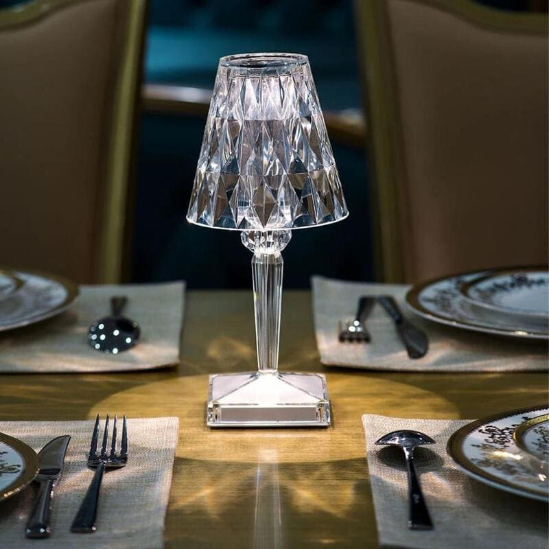 Luminária de Mesa LED Diamante Recarregável Sem Fio - Casa Elège