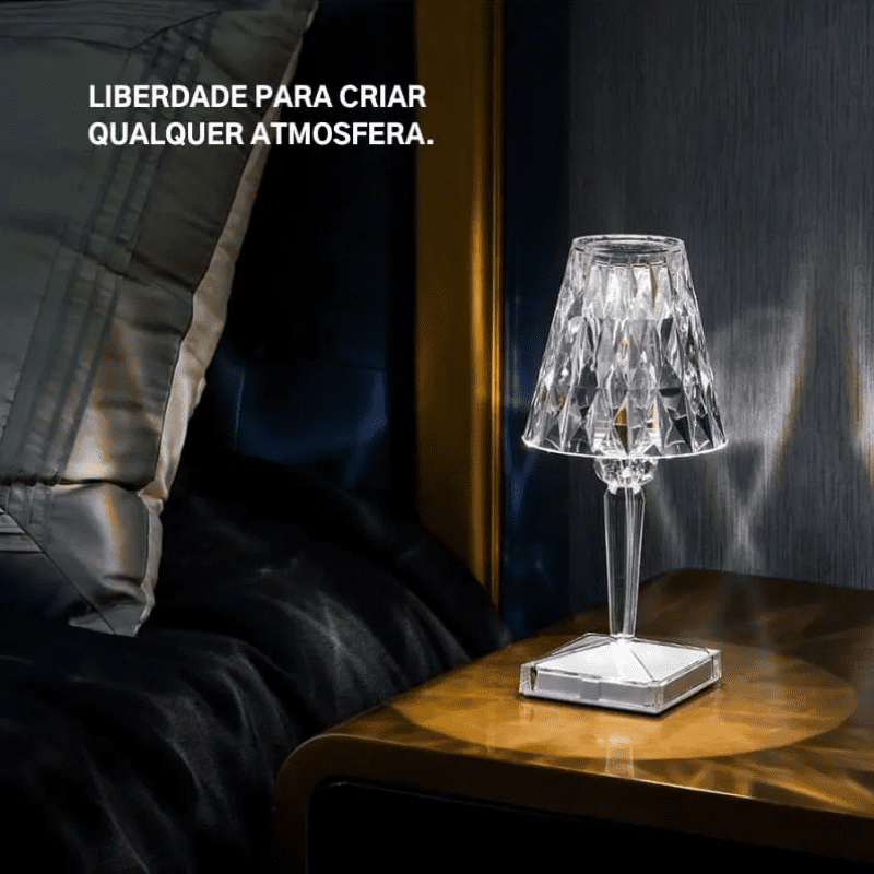 Luminária de Mesa LED Diamante Recarregável Sem Fio - Casa Elège