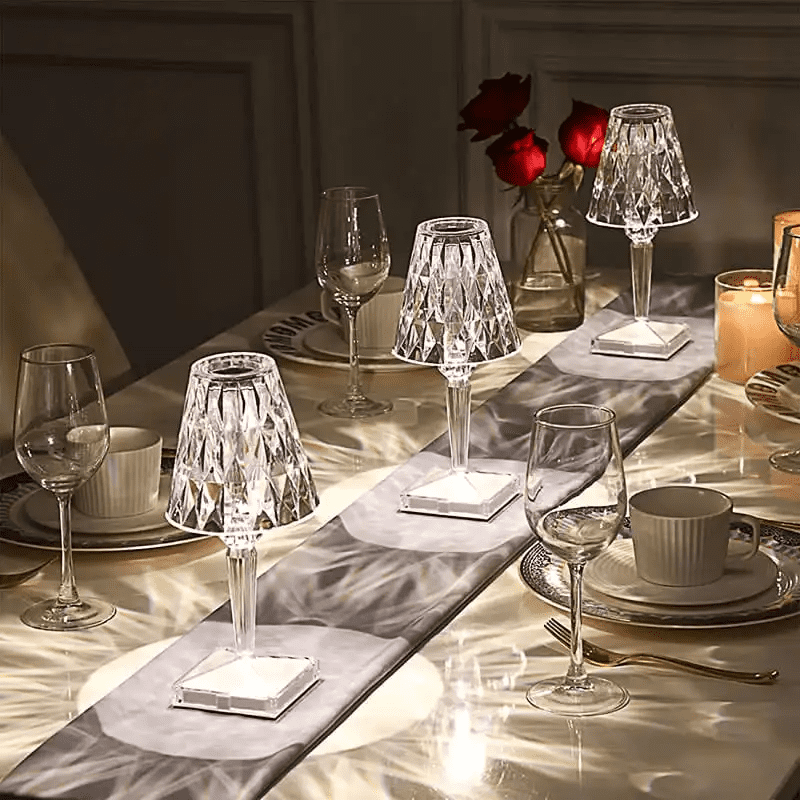 Luminária de Mesa LED Diamante Recarregável Sem Fio - Casa Elège
