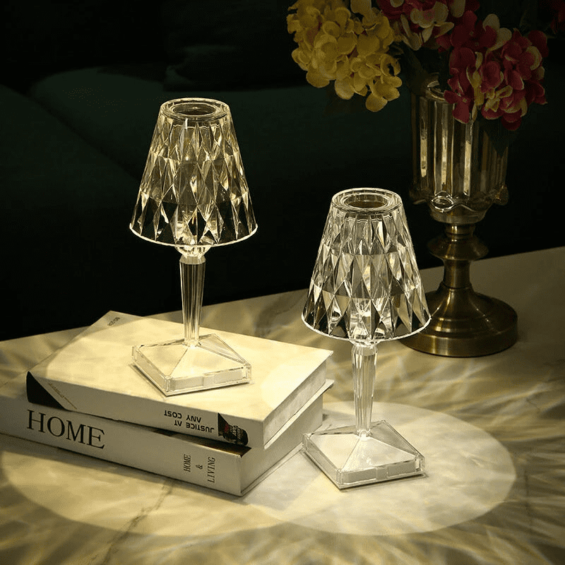 Luminária de Mesa LED Diamante Recarregável Sem Fio - Casa Elège