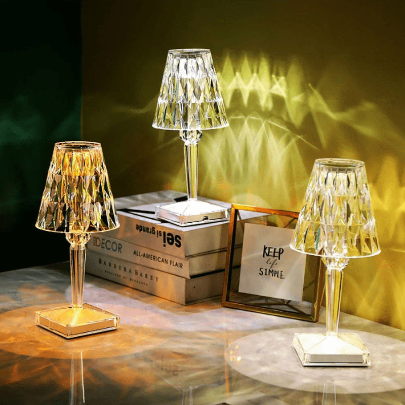 Luminária de Mesa LED Diamante Recarregável Sem Fio - Casa Elège
