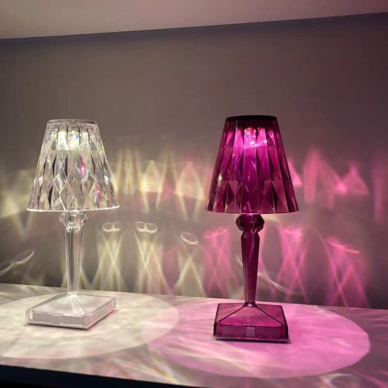 Luminária de Mesa LED Sem Fio 3 Tons Bateria Recarregável - Roxo Casa Elège