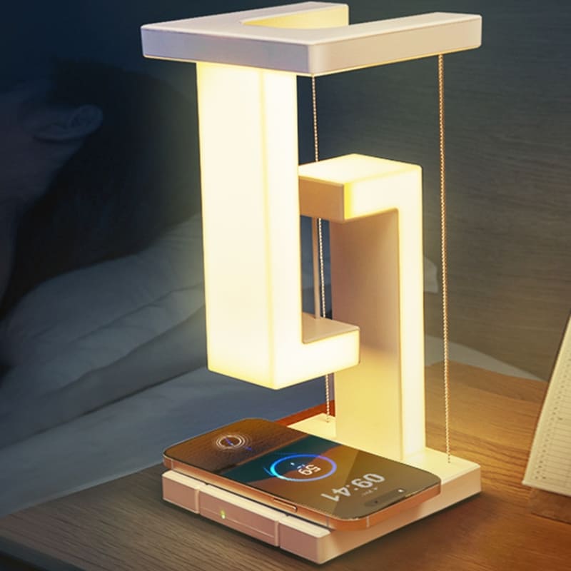 Luminária de Mesa com Carregador de Celular por Indução 3 Níveis - Casa Elège