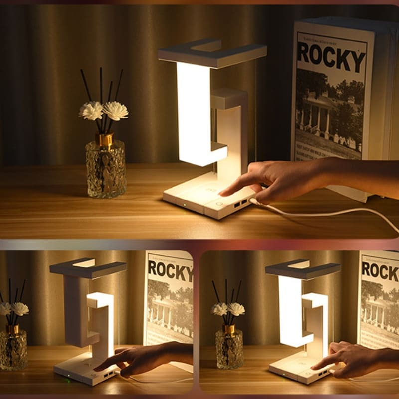 Luminária de Mesa com Carregador de Celular por Indução 3 Níveis - Casa Elège