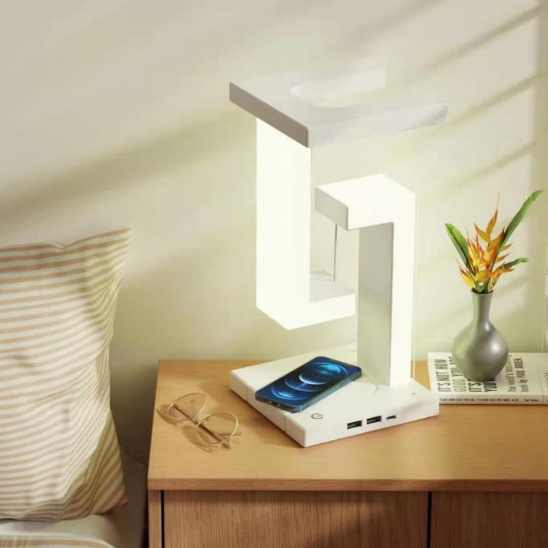 Luminária de Mesa com Carregador de Celular por Indução 3 Níveis - Casa Elège