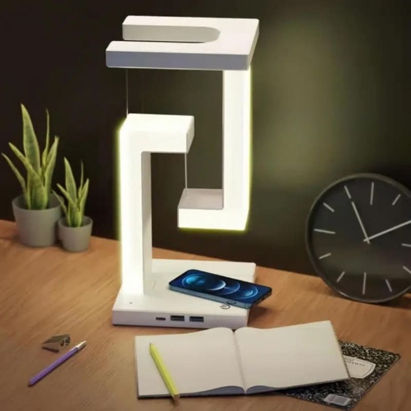 Luminária de Mesa com Carregador de Celular por Indução 3 Níveis - Casa Elège