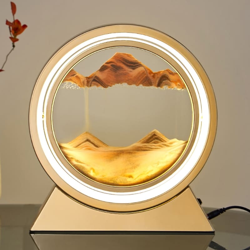 Luminária de Mesa Ampulheta LED Decorativa Minimalista - Dourado Vermelho Casa Elège