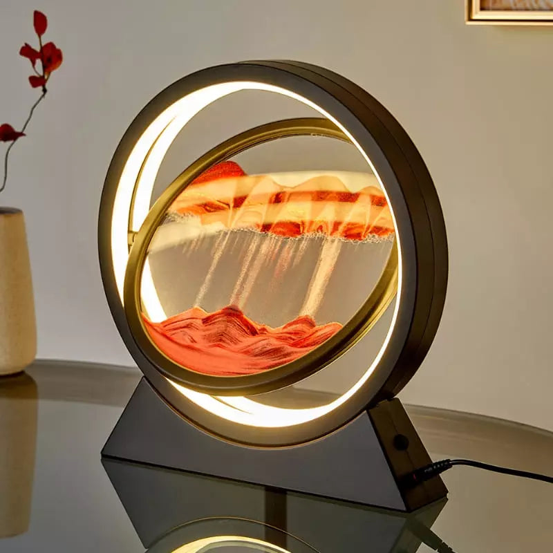 Luminária de Mesa Ampulheta LED Decorativa Minimalista - Preto Vermelho Casa Elège