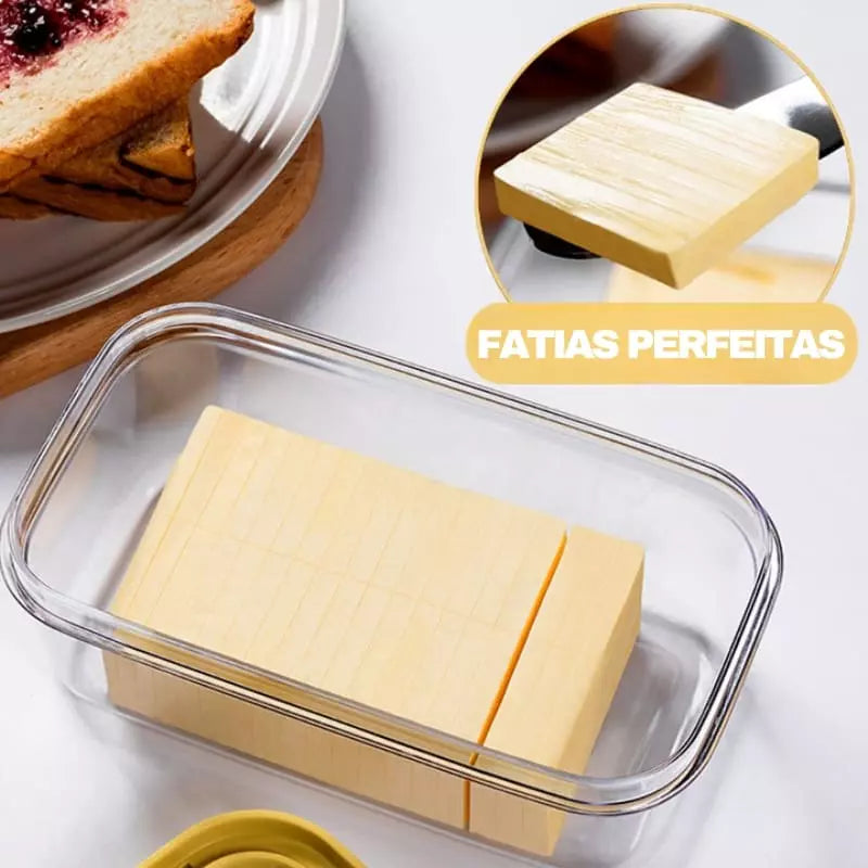 Manteigueira Prática com Fatiador e Duas Lâminas 450g - Casa Elège
