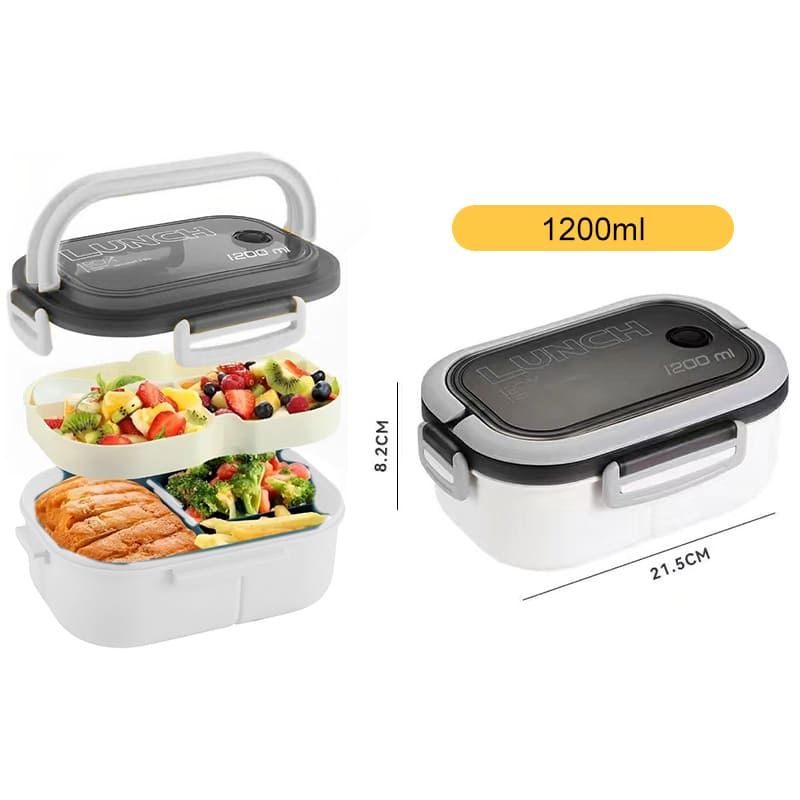Marmita Térmica Hermética 1200ml 6 Compartimentos 2 Camadas - Casa Elège