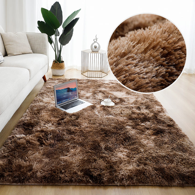 Tapete Felpudo Marrom Mescla Antiderrapante Moderno Luxo - 160cm x 200cm Casa Elège