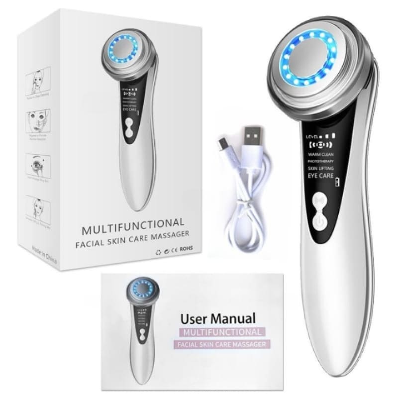 Massageador Facial Elétrico Ergonômico E Multifuncional - Branco Casa Elège