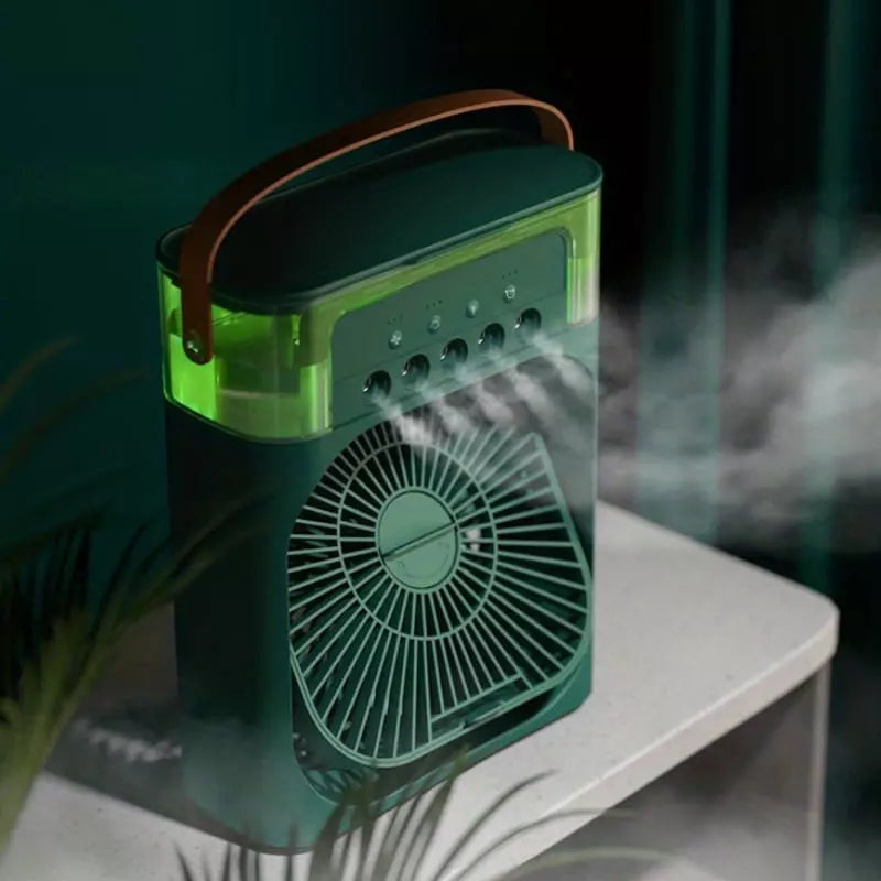 Mini Ar Condicionado Portátil com Ventilador e Umidificador - Verde Casa Elège