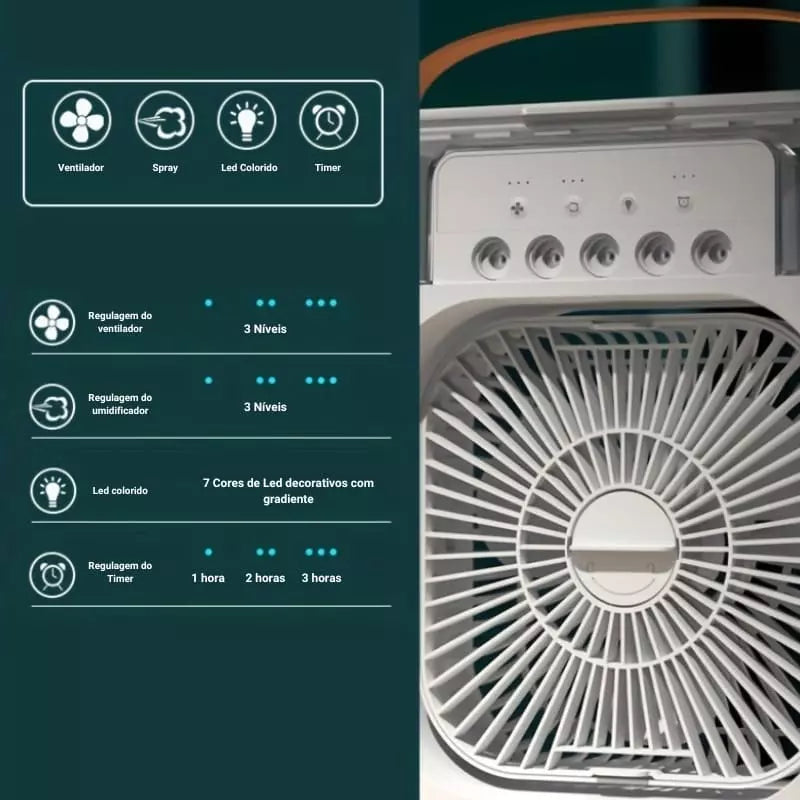 Mini Ar Condicionado Portátil com Ventilador e Umidificador - Casa Elège