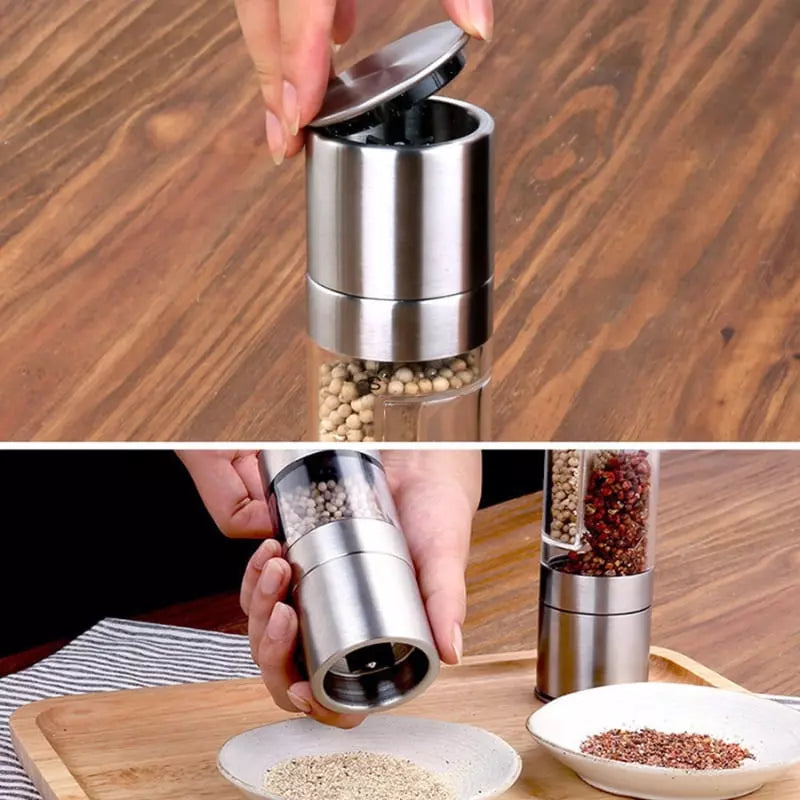 Moedor Manual de Inox 2 em 1 Para Pimenta e Temperos - Casa Elège