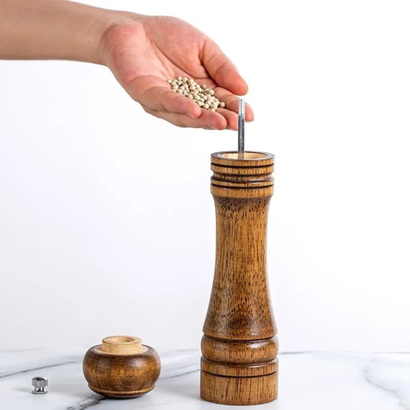 Moedor Manual de Pimenta em Madeira Artesanal Ajustável - Casa Elège