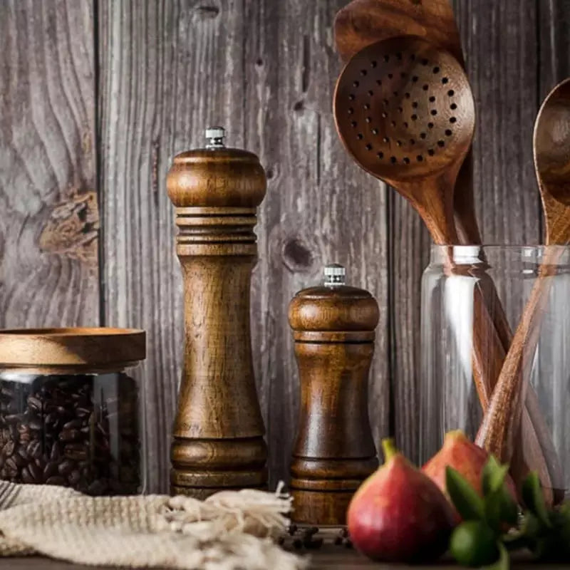 Moedor Manual de Pimenta em Madeira Artesanal Ajustável - Casa Elège