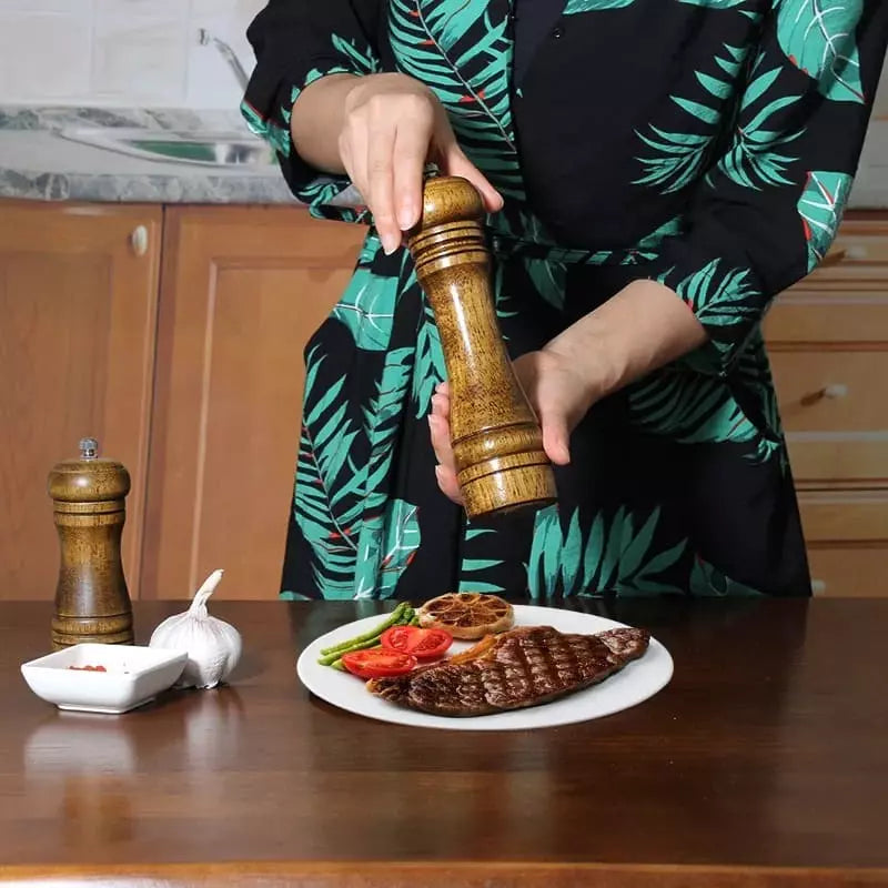 Moedor Manual de Pimenta em Madeira Artesanal Ajustável - Médio Casa Elège