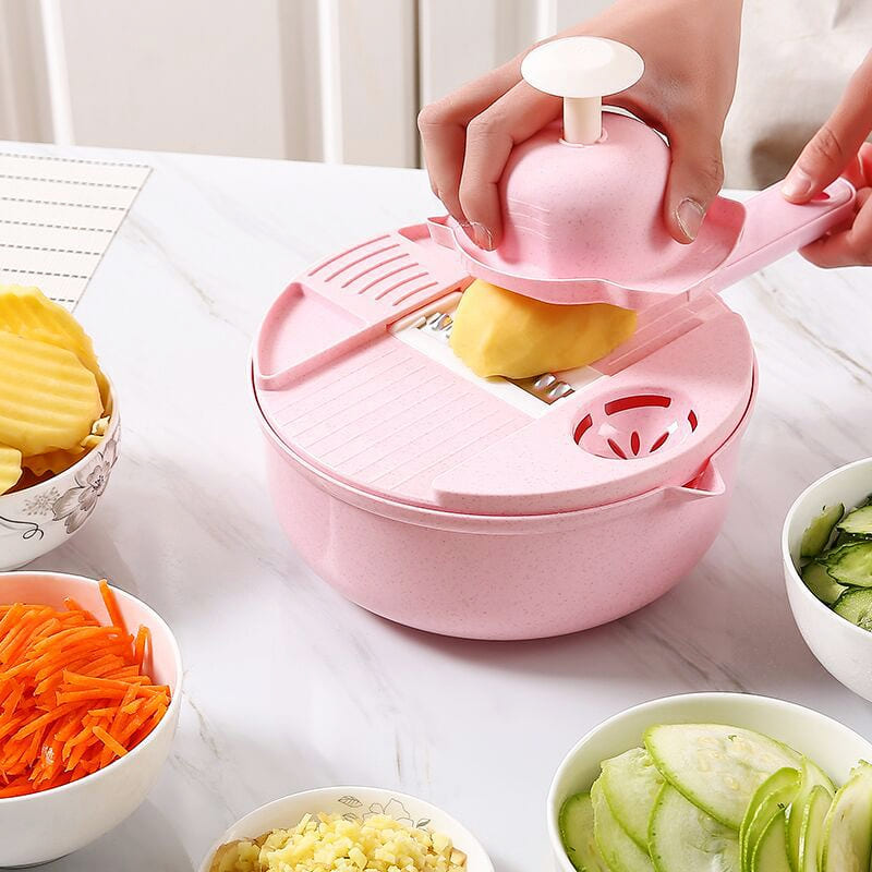 Ralador Multifuncional de Legumes Compacto com Descascador - Rosa Casa Elège