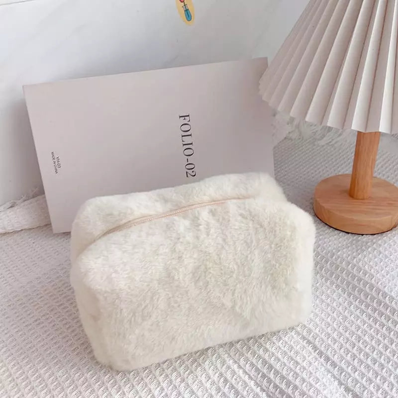 Necessaire Feminina De Algodão Pequena E Resistente - Branco Casa Elège