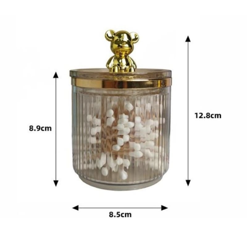 Organizador de Cotonetes e Algodão em Acrílico Dourado - Casa Elège
