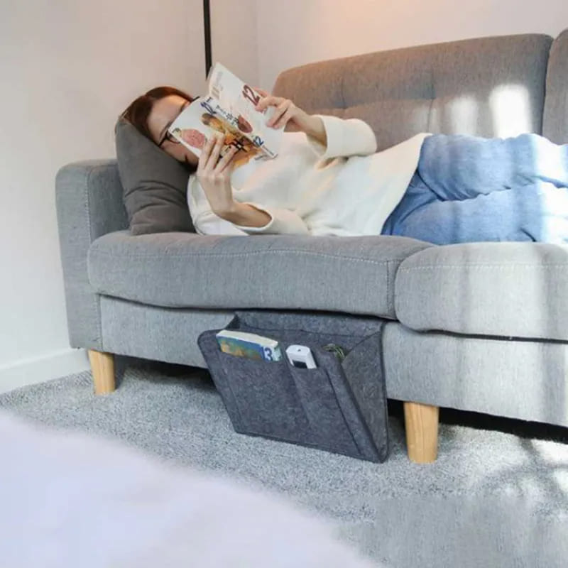 Organizador Lateral Para Sofá e Cama Resistente com Bolsos - Casa Elège