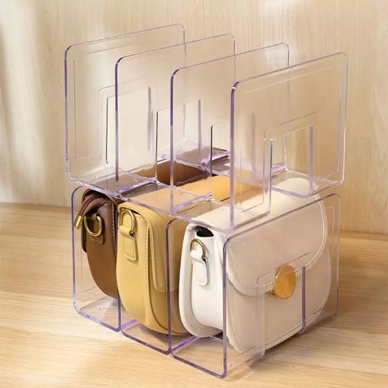 Organizador de Bolsa em Acrílico com Divisória Interna - Kit 2 peças (3 lugares) Casa Elège