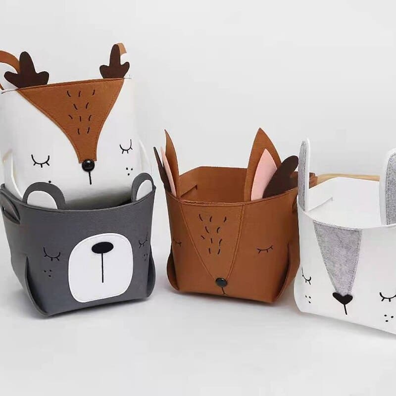 Organizador de Brinquedos Dobrável em Tecido - Kit 4 peças individuais Casa Elège
