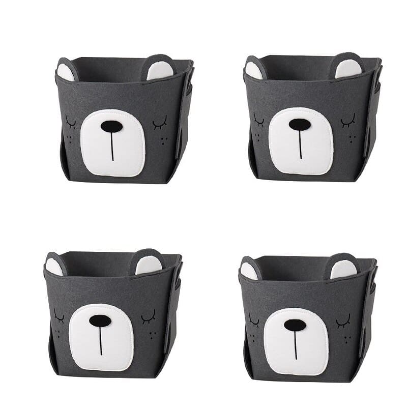 Organizador de Brinquedos Dobrável em Tecido - Kit Urso - 4 peças Casa Elège