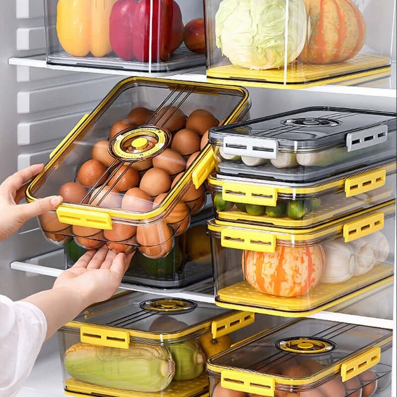 Organizador de Geladeira com Tampa e Marcador de Data - Casa Elège