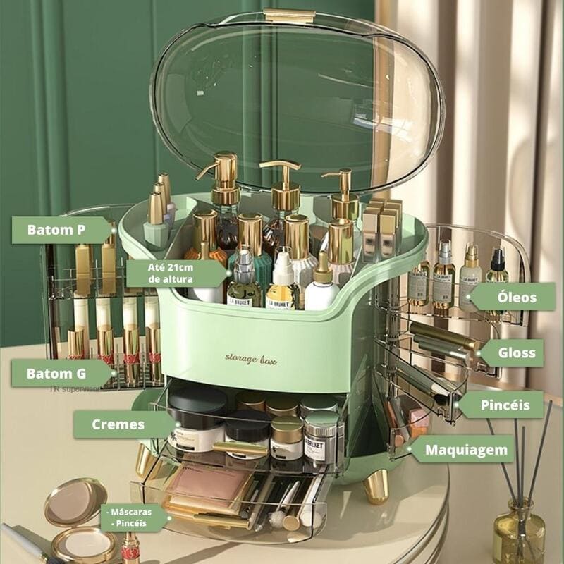 Organizador De Maquiagem Em Acrílico Multiuso Compacto - Casa Elège