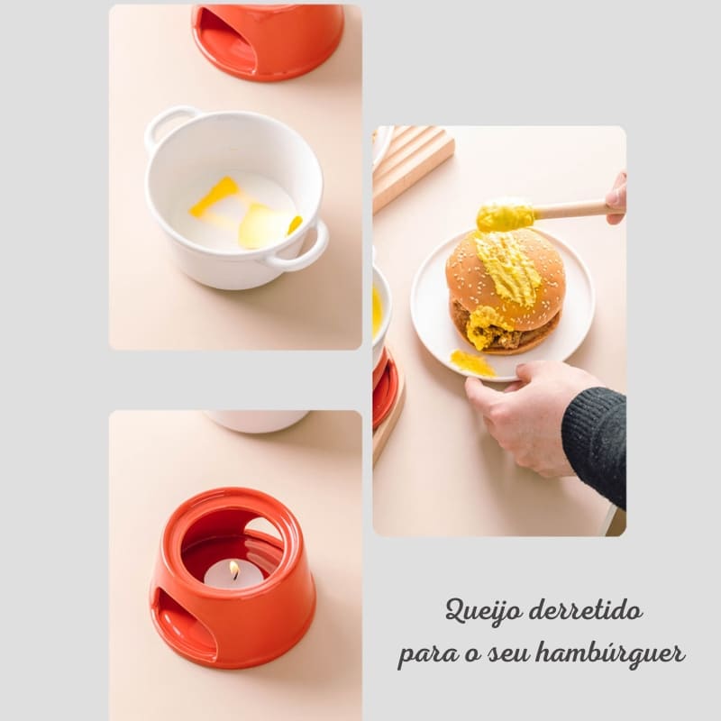 Panela de Fondue em Cerâmica para Queijo e Chocolate - Casa Elège