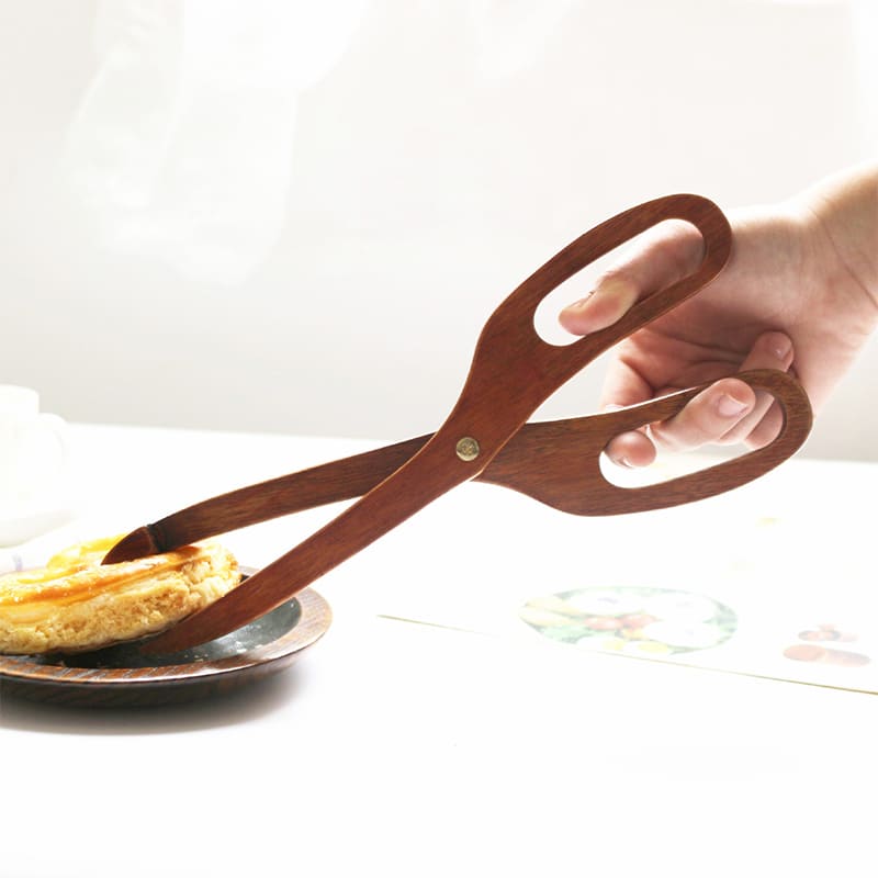 Pegador de Salada em Bambu Estilo Tesoura Moderno Durável - Casa Elège