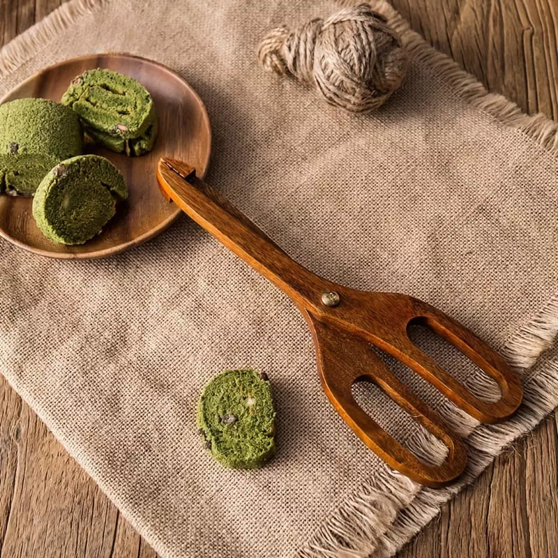 Pegador de Salada em Bambu Estilo Tesoura Moderno Durável - Casa Elège