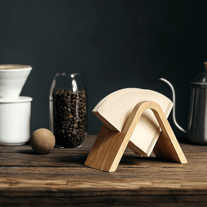 Porta-Filtro de Bambu e Madeira Elegante Compacto para Café - Casa Elège