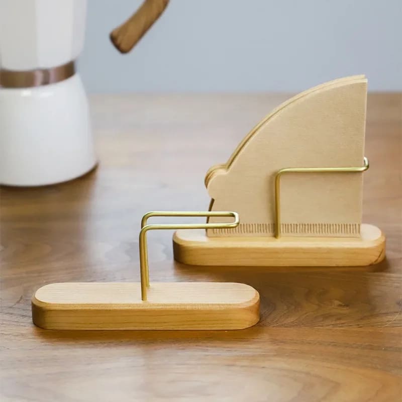 Porta-Filtro de Bambu e Madeira Elegante Compacto para Café - Casa Elège