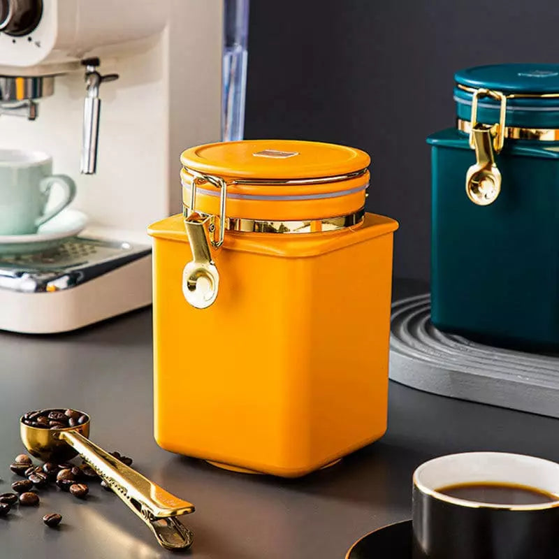 Pote Hermético em para Café Com Fecho Vedante Compacto - Laranja Casa Elège