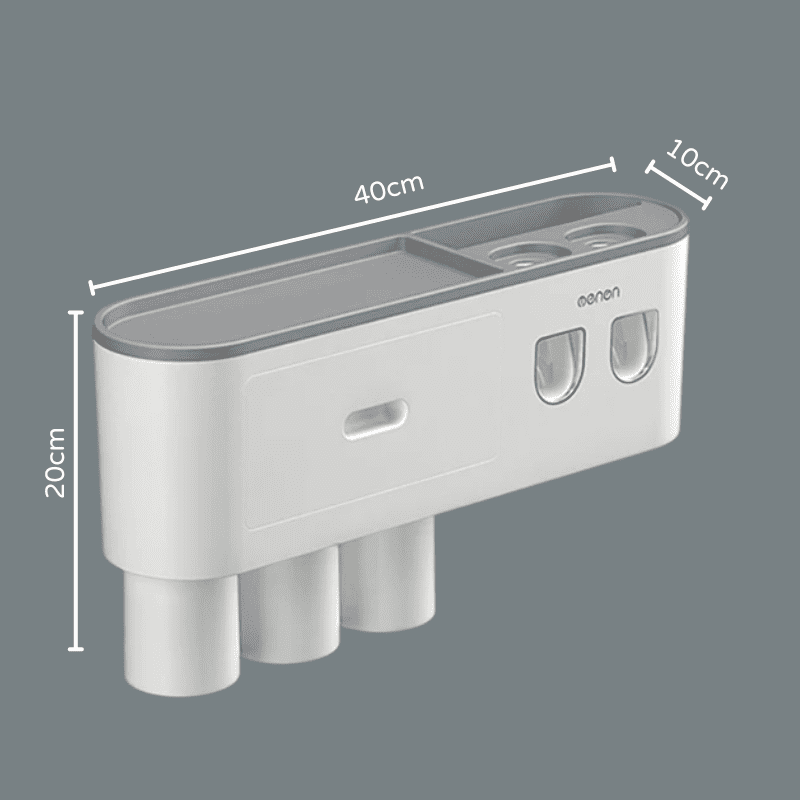 Porta Escova de Dente Dispenser com Gaveta e Copos Compacto - Casa Elège