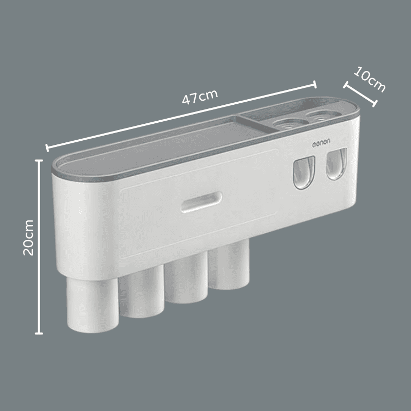 Porta Escova de Dente Dispenser com Gaveta e Copos Compacto - Casa Elège