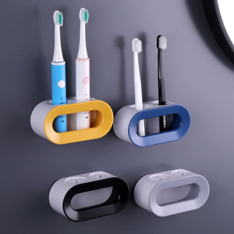 Porta Escova De Dente Adesivo Para Parede 2 Unidades - Casa Elège