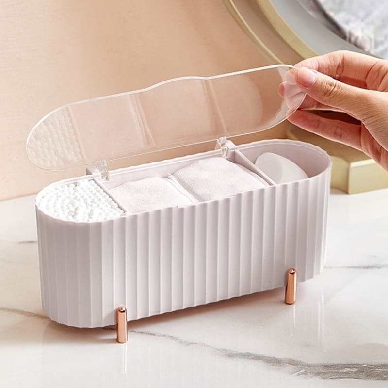 Porta Esponja De Maquiagem Decorativo Em Acrílico Compacto - Branco Casa Elège