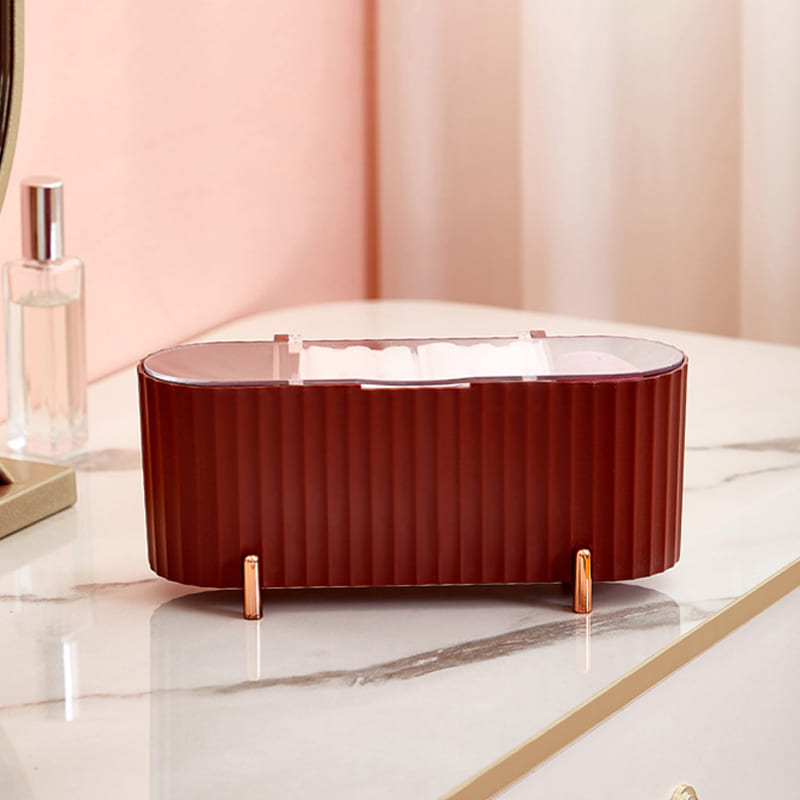 Porta Esponja De Maquiagem Decorativo Em Acrílico Compacto - Vermelho Casa Elège