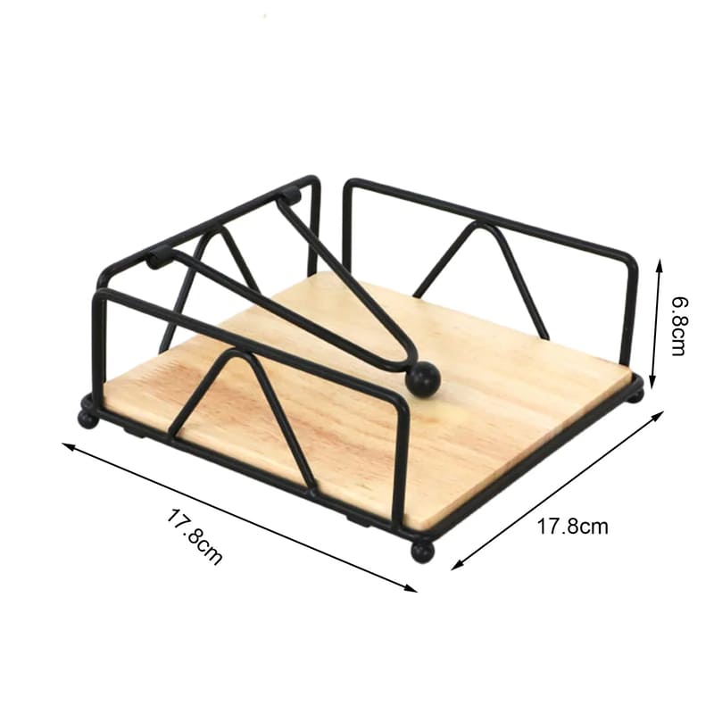 Porta-Guardanapo De Mesa Em Aço Inox E Madeira Nobre - Casa Elège
