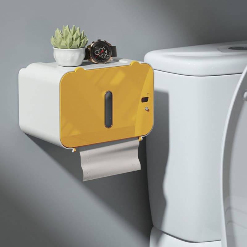 Porta Papel Higiênico Automático por Indução Resistente - Amarelo Casa Elège