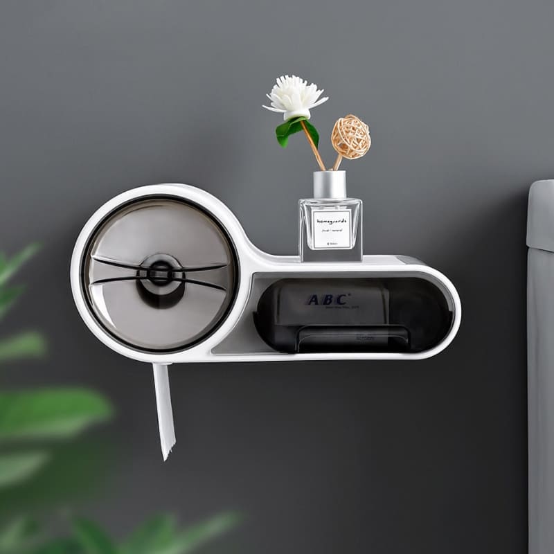 Porta Papel Higiênico Com Gaveta Minimalista e Adesivos - Casa Elège